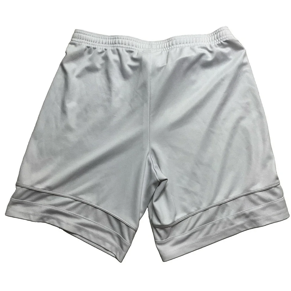 Nike Shorts White Black Swoosh Basketball Gym Dri-Fit Size M